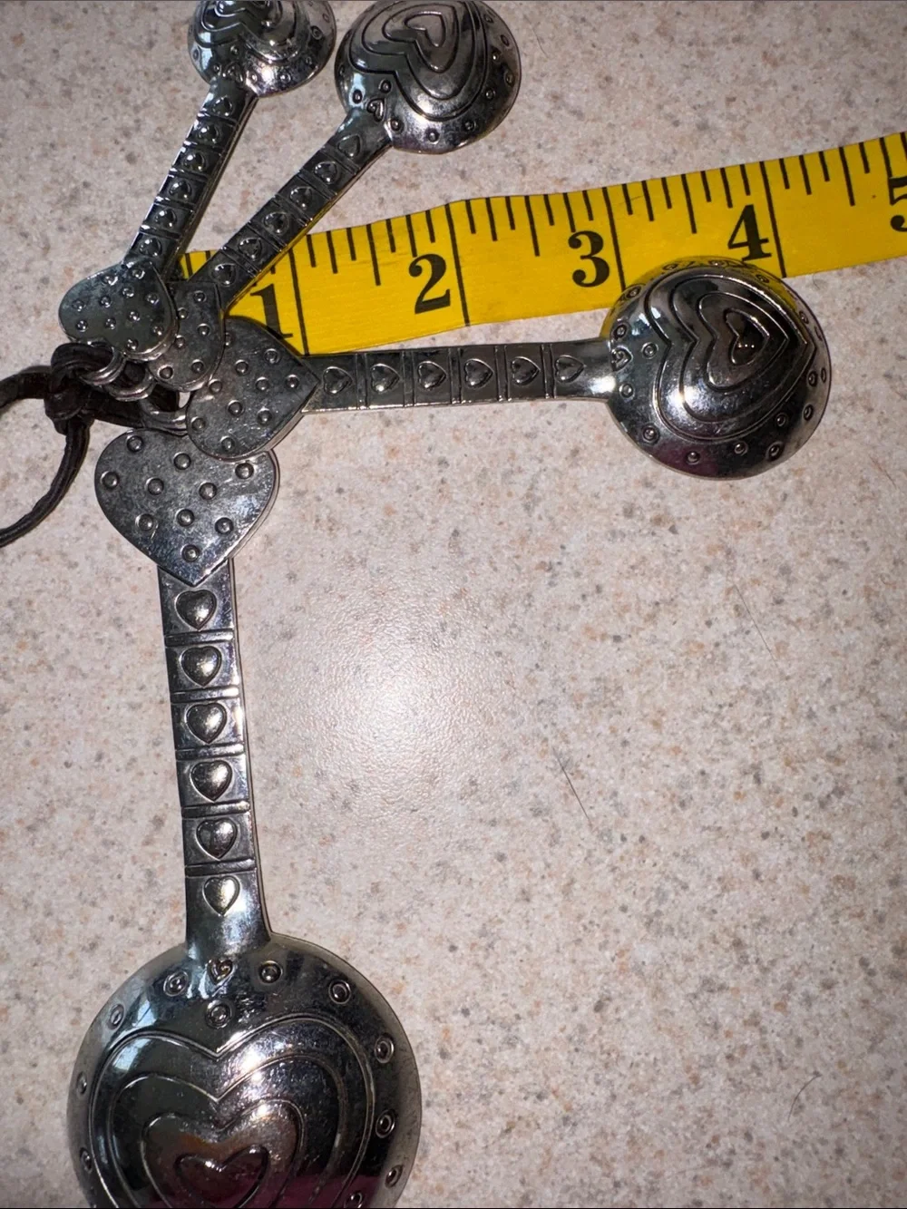 Silver Heart-Themed Measuring Spoon Set